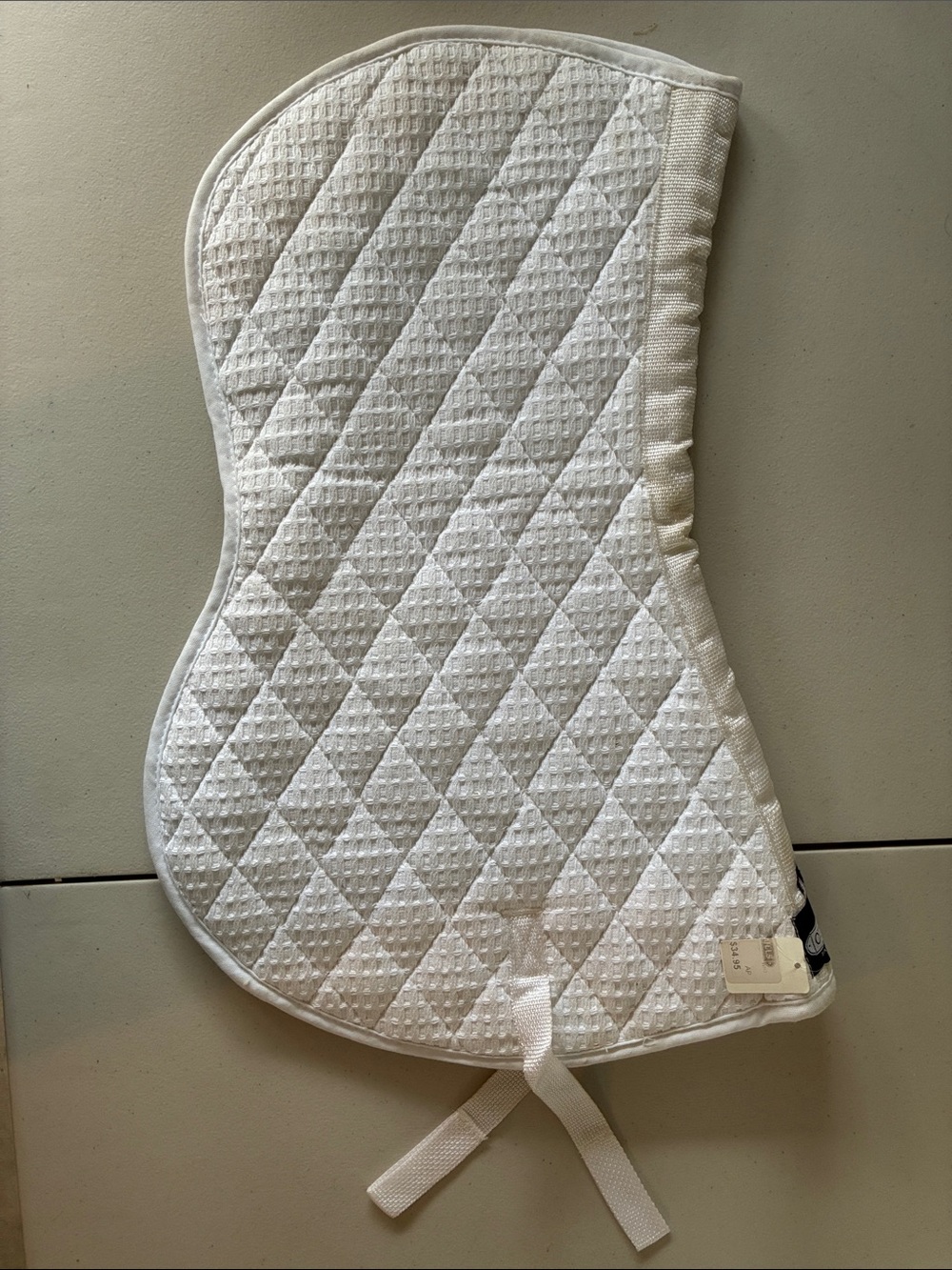 Olson’s White Quilted Saddle Pad: Fleece Half Pad - Classic White